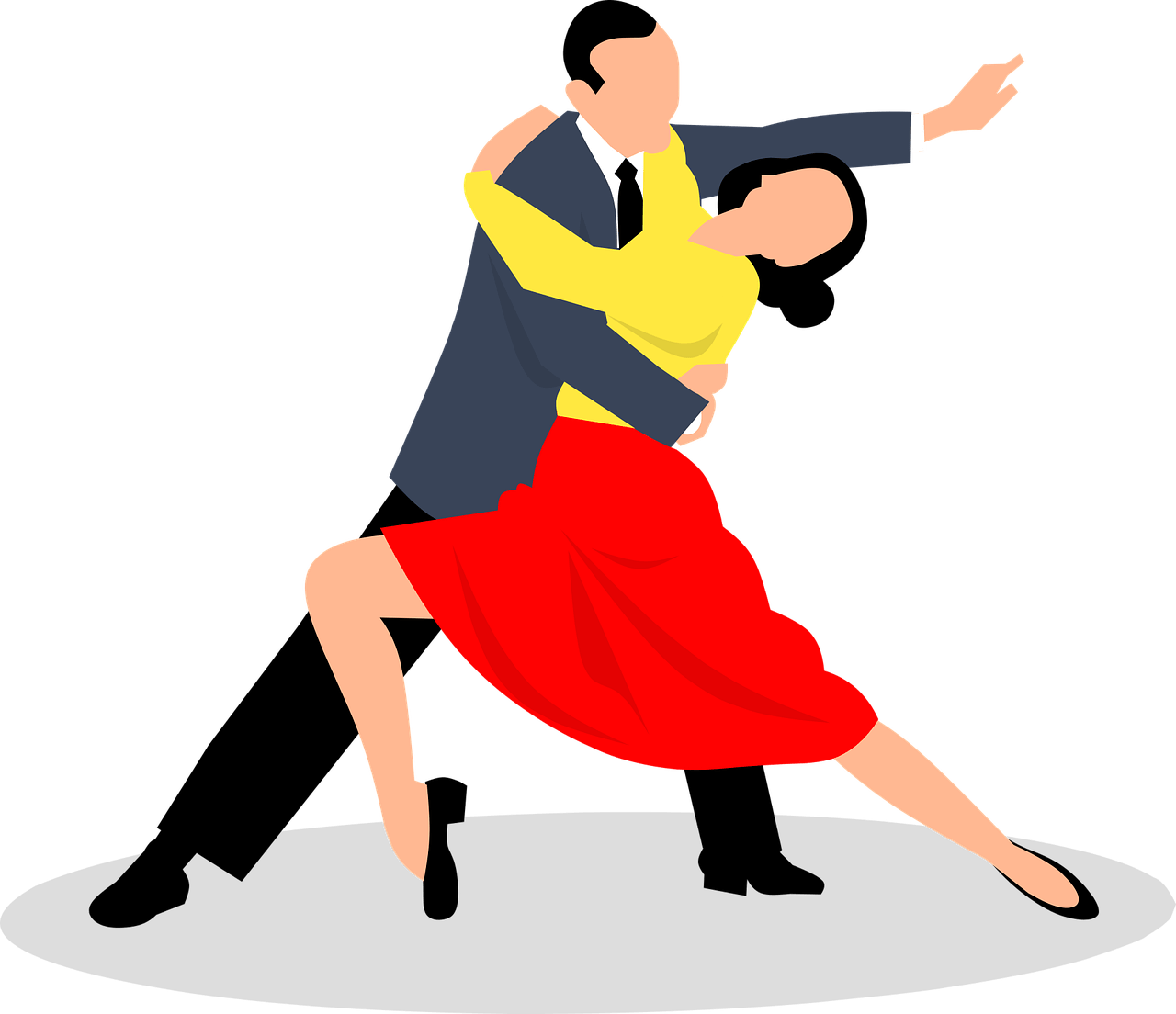 A drawing of two people dancing salsa