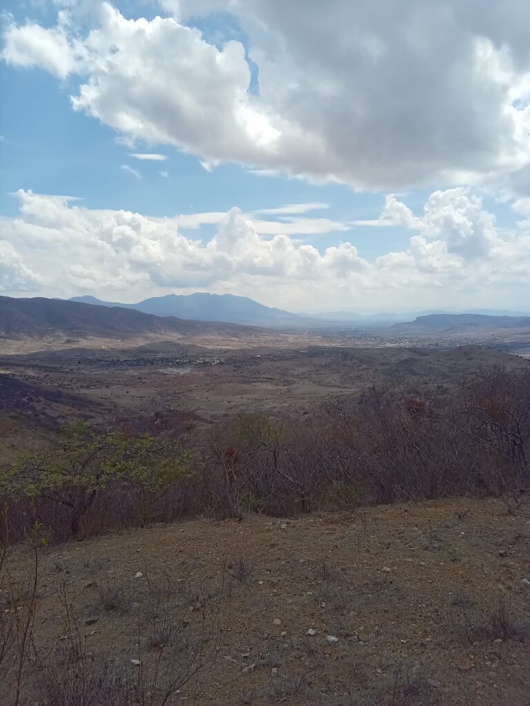 View on village in mountains near Oaxaca Mexico
