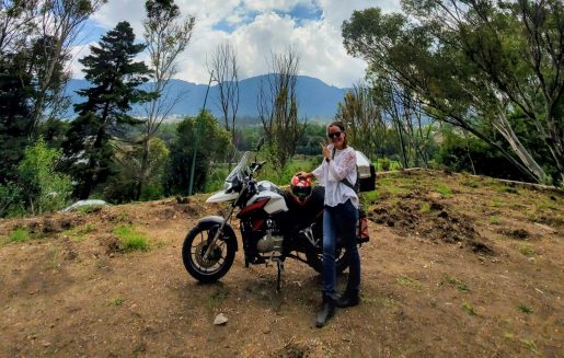 Person with motorbike on tour to canon del sumidero