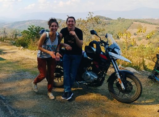2 persons on a motorbike in Southern Mexico, Chiapas
