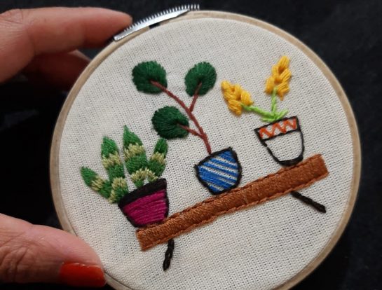 Example of embroidery you learn in workshop